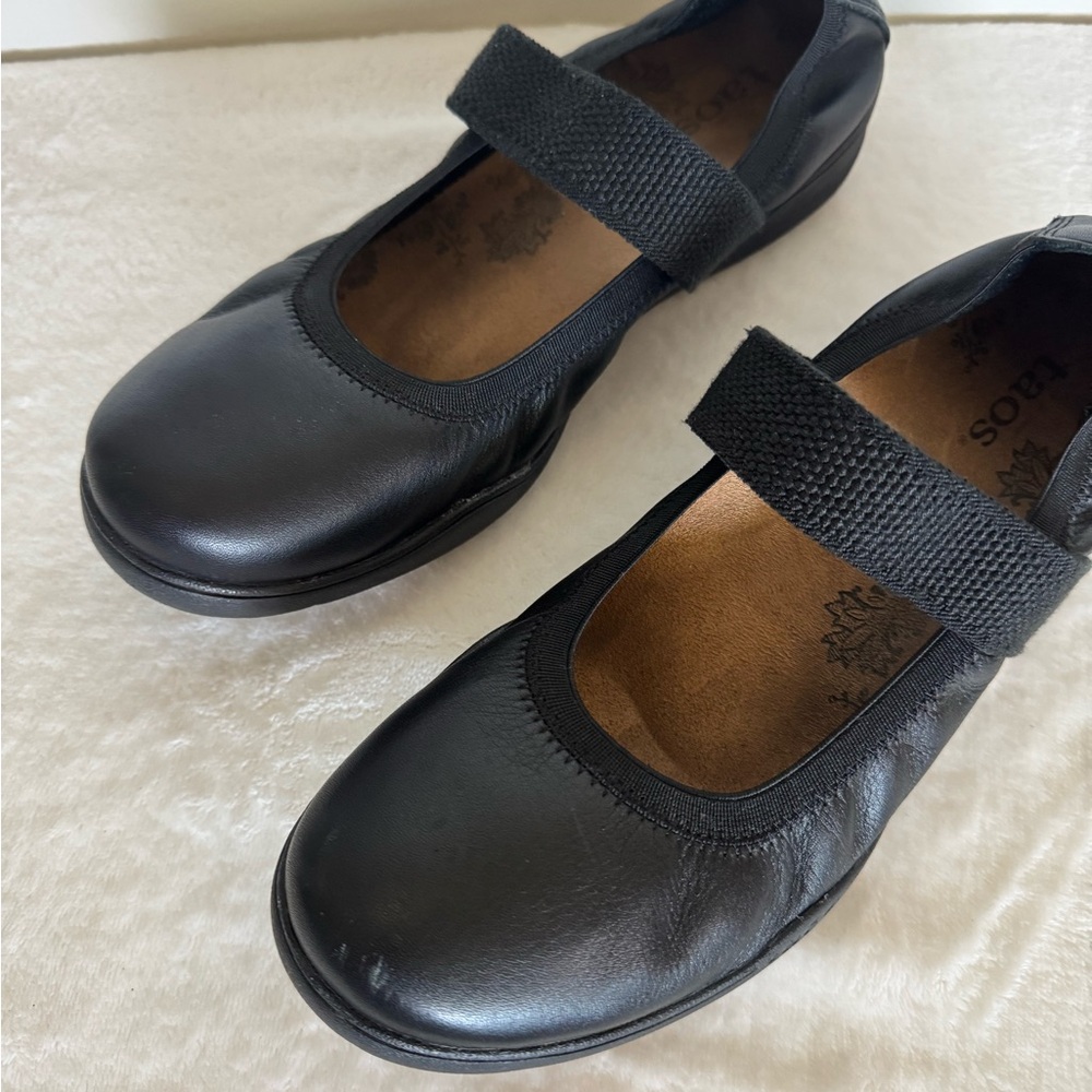 Taos Women's Bandana 2 Mary Jane Black Leather Casual Comfort Flats Size 9